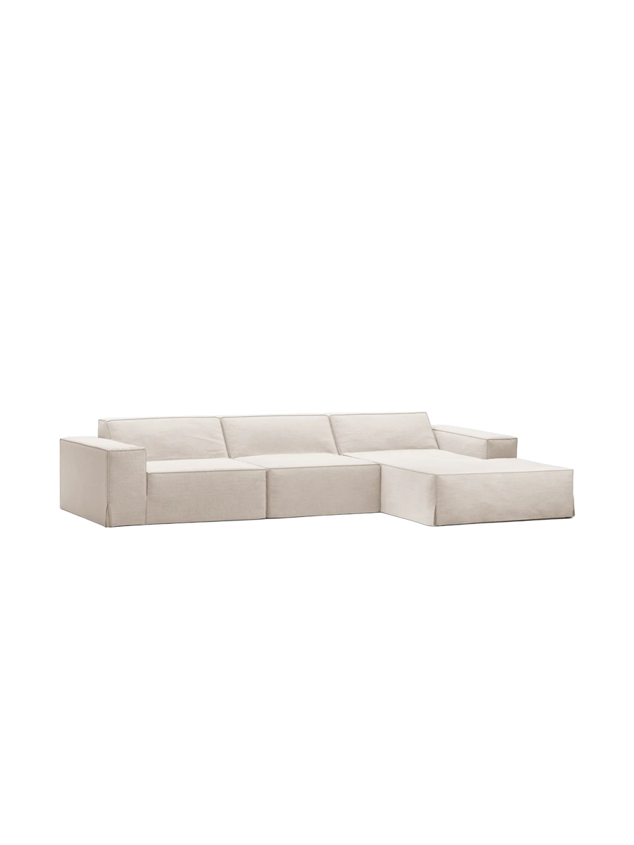 
4-Sitzer Design Sofa „Jodie“ mit abnehmbaren Bezug - Beige / Eckteil rechts