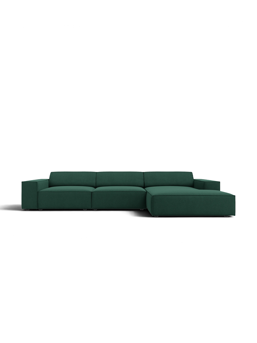 
Canapé d'angle design 4 places « Jodie » - Revêtement velours beige doux / Élément d'angle gauche
