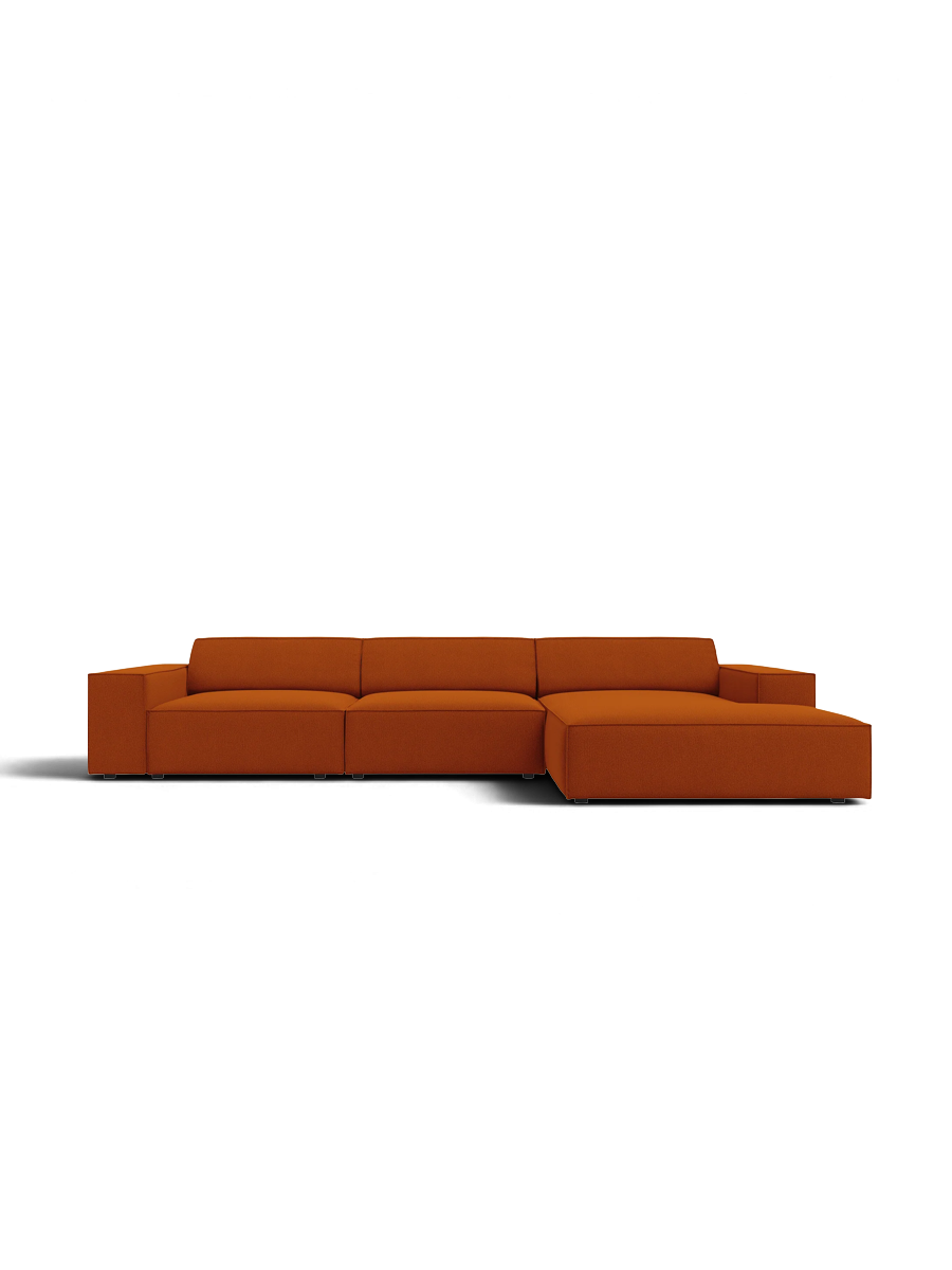 
Canapé d'angle design 4 places « Jodie » - Revêtement velours beige doux / Élément d'angle gauche