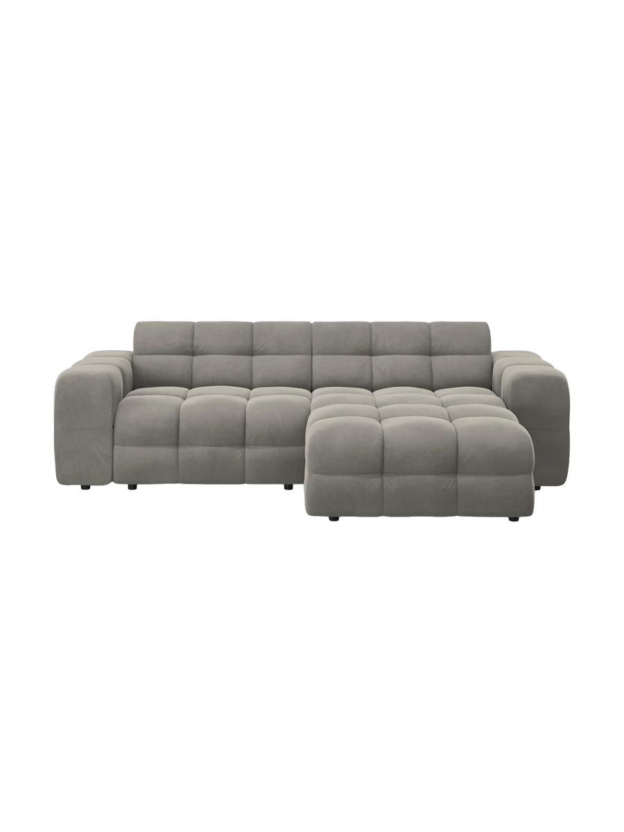 
Design Ecksofa „Kendal“ (4-Sitzer) - Samt Dunkelgrau / Eckteil rechts
