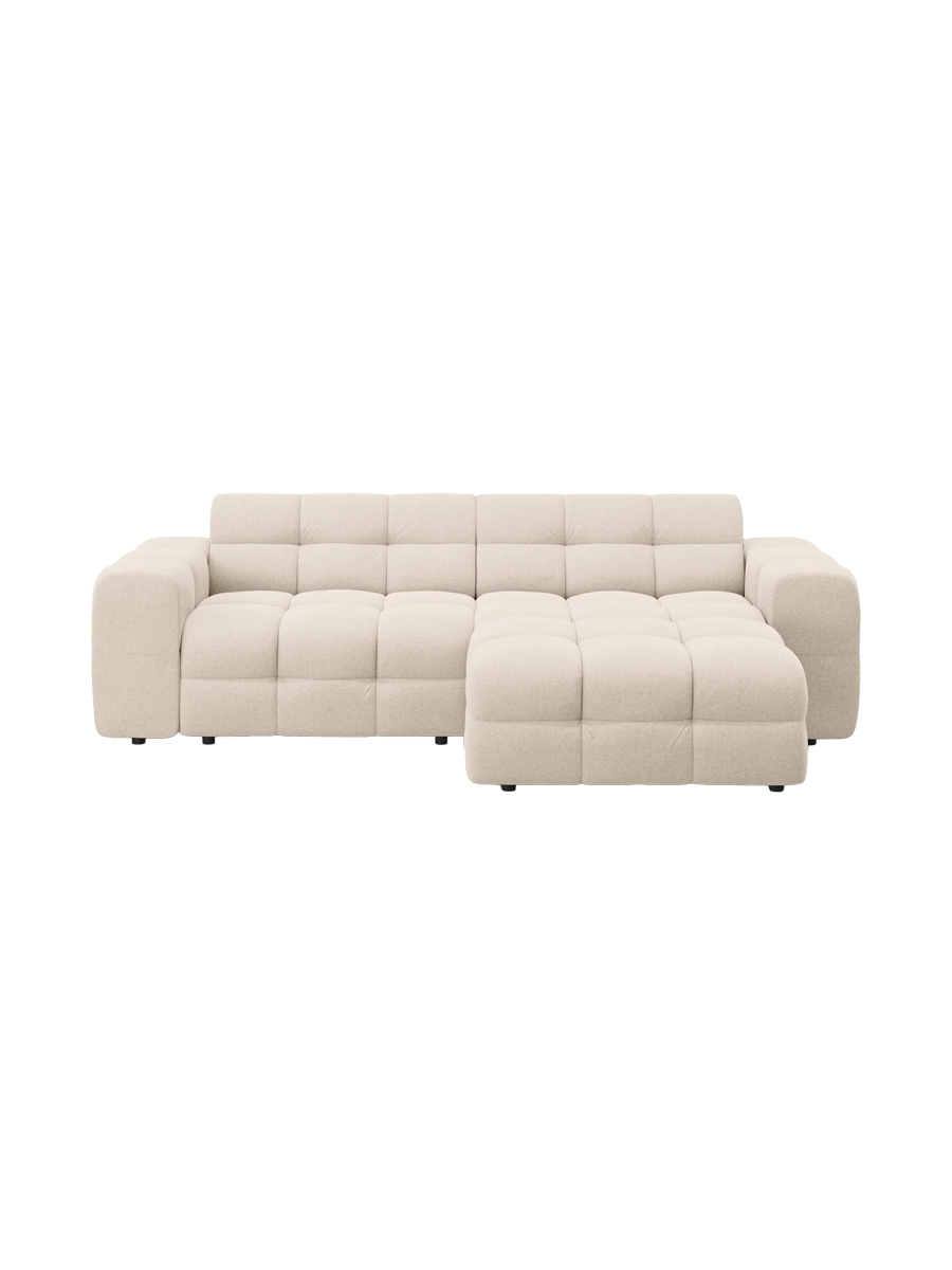 
Design Ecksofa „Kendal“ (4-Sitzer) - Strukturstoff Beige hell / Eckteil rechts