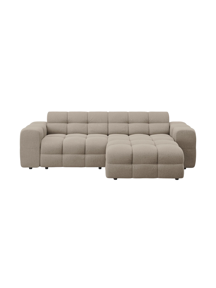 
Design Ecksofa „Kendal“ (4-Sitzer) - Strukturstoff Beige dunkel / Eckteil rechts