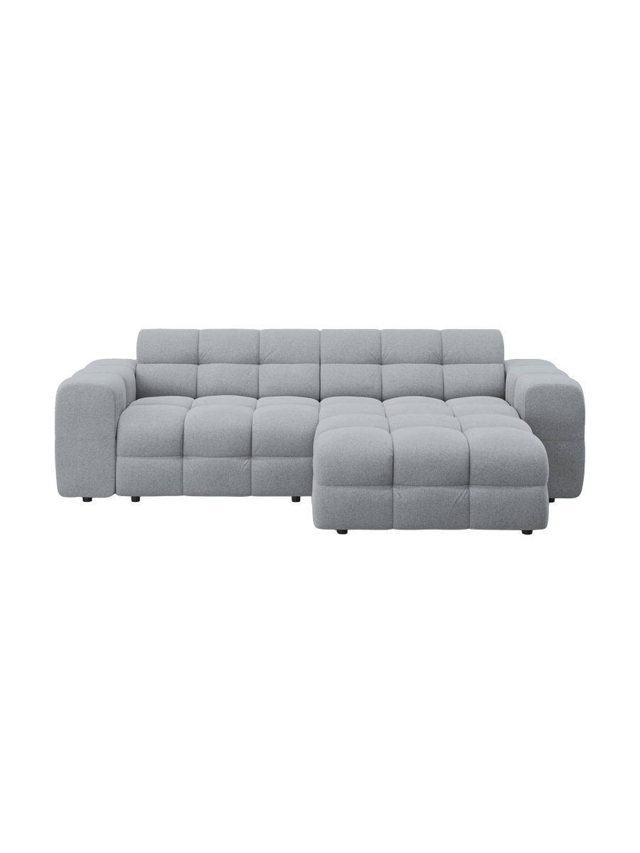 
Design Ecksofa „Kendal“ (4-Sitzer) - Strukturstoff Platin / Eckteil rechts