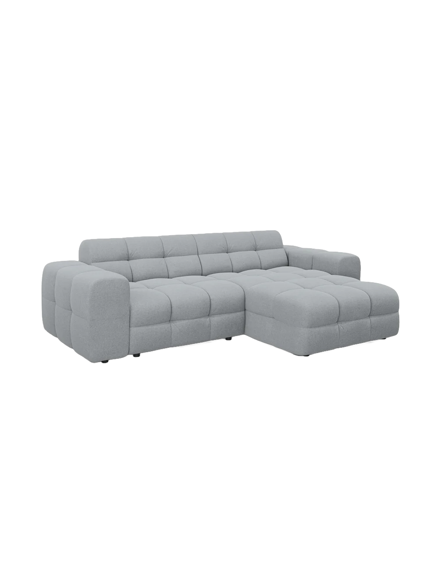 
Design Ecksofa „Kendal“ (4-Sitzer) - Strukturstoff Platin / Eckteil rechts