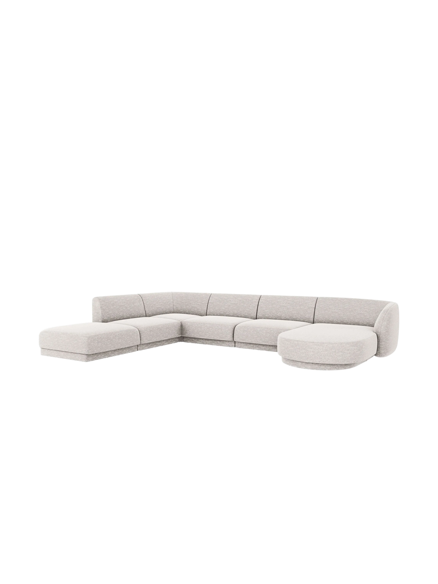 
Modulares Design Panorama „Miley“ (6/7-Sitzer) - Chenille Hellgrau / Lange Seite links