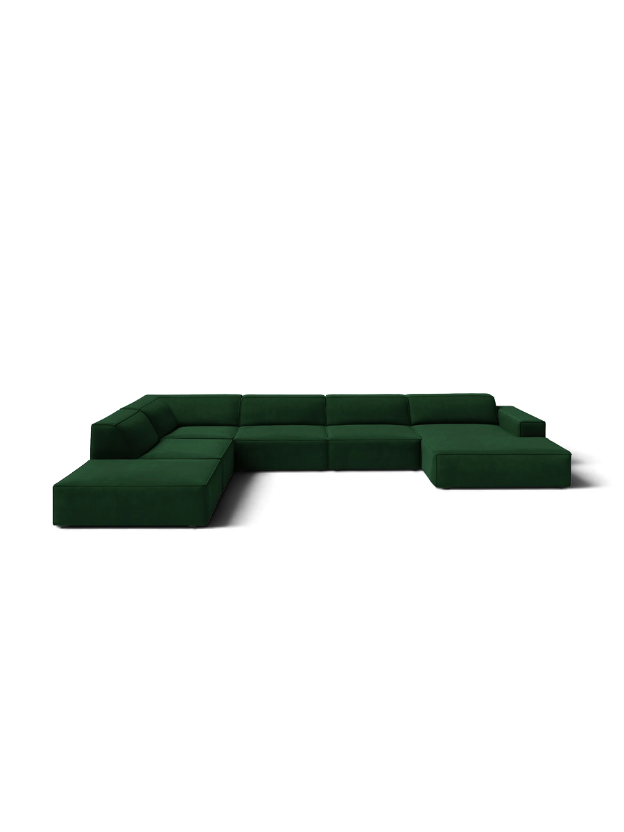 
Large 7-Seater Designer Panorama Sofa "Jodie" - Velvet Cover Soft Beige / Long side left