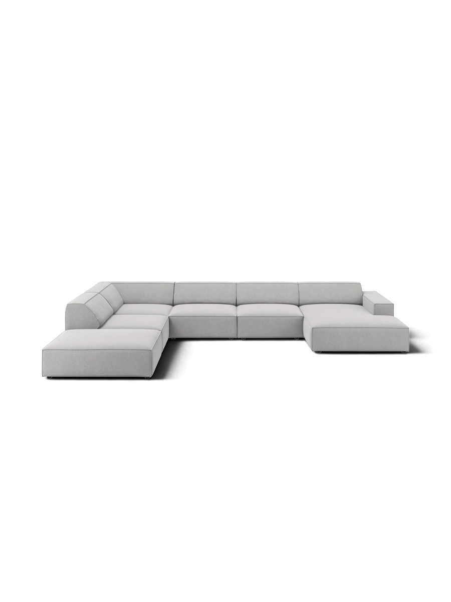 
Large 7-Seater Designer Panorama Sofa "Jodie" - Velvet Cover Soft Beige / Long side left