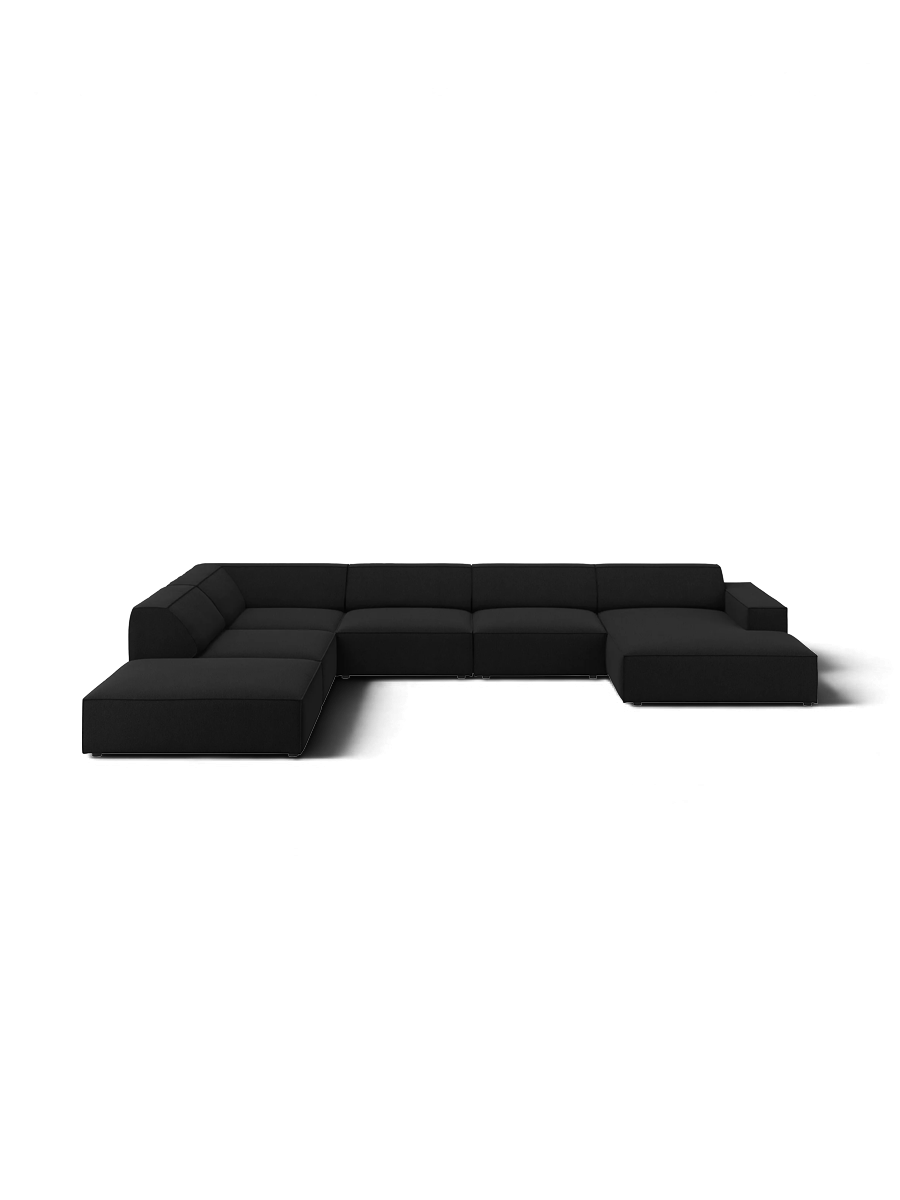 
Large 7-Seater Designer Panorama Sofa "Jodie" - Velvet Cover Soft Beige / Long side left
