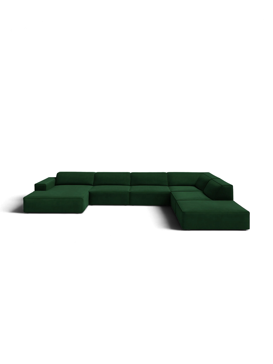 
Large 7-Seater Designer Panorama Sofa "Jodie" - Velvet Cover Soft Beige / Long side left
