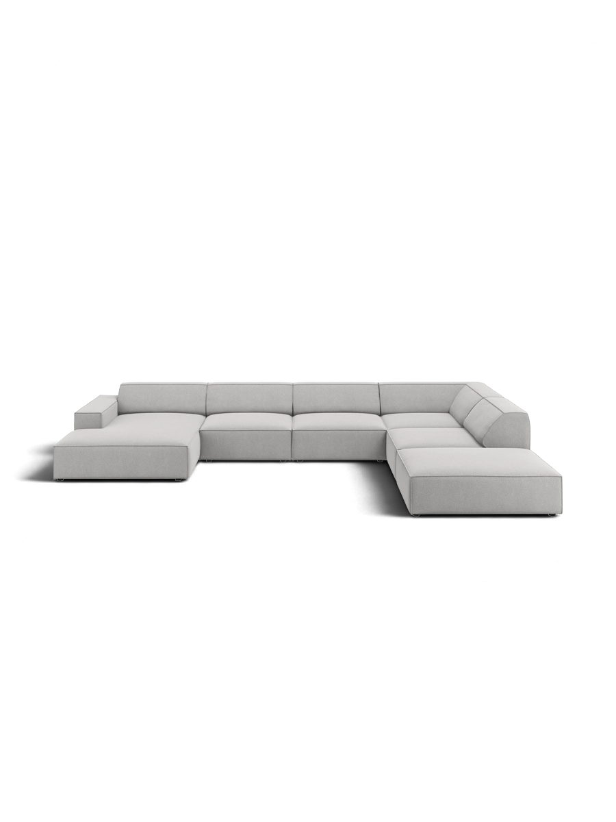 
Large 7-Seater Designer Panorama Sofa "Jodie" - Velvet Cover Soft Beige / Long side left