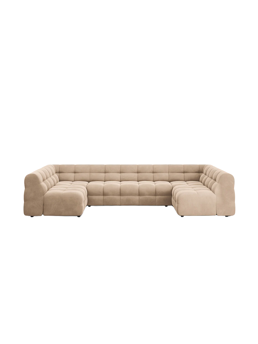 
Design Panorama Sofa „Kendal“ (7-Sitzer) - Samt Beige