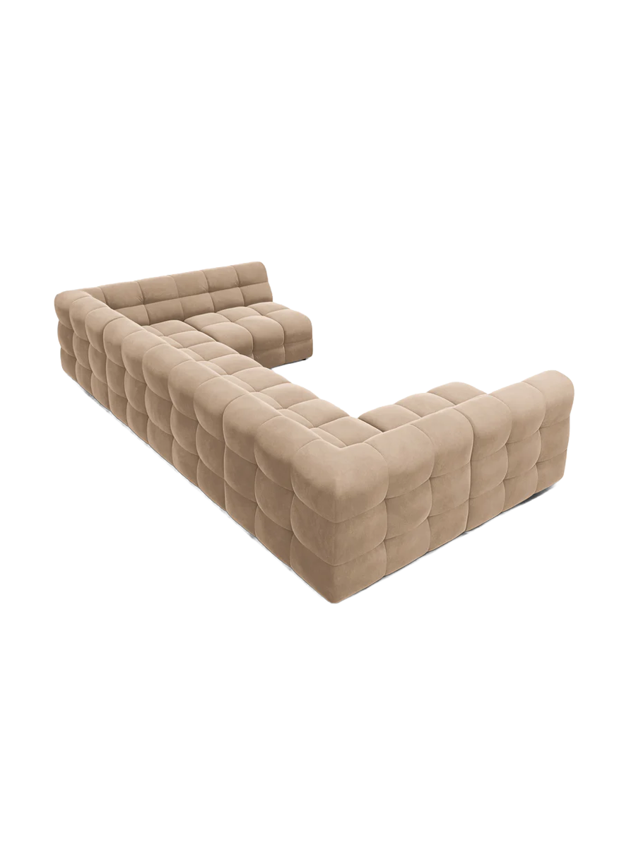 
Design Panorama Sofa „Kendal“ (7-Sitzer) - Samt Beige