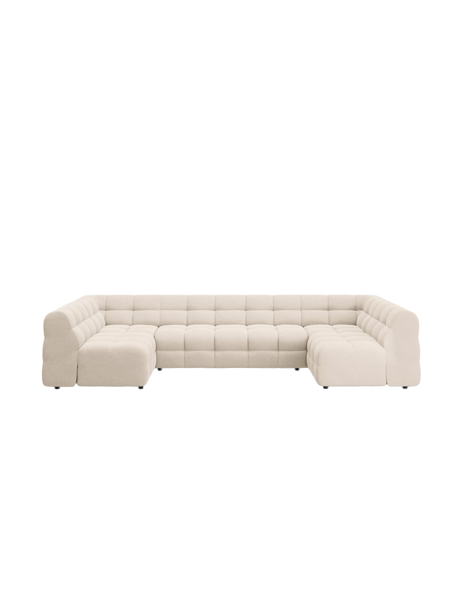 
Design Panorama Sofa „Kendal“ (7-Sitzer) - Strukturstoff Beige