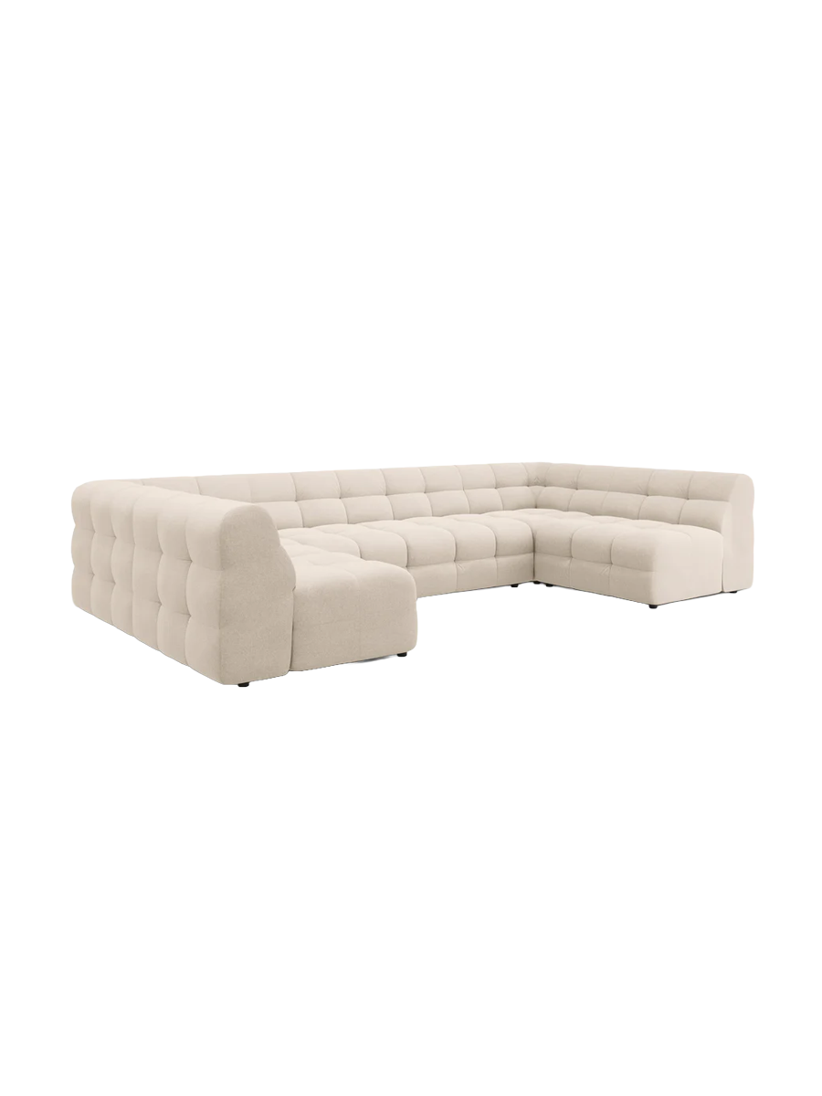 
Design Panorama Sofa „Kendal“ (7-Sitzer) - Strukturstoff Beige