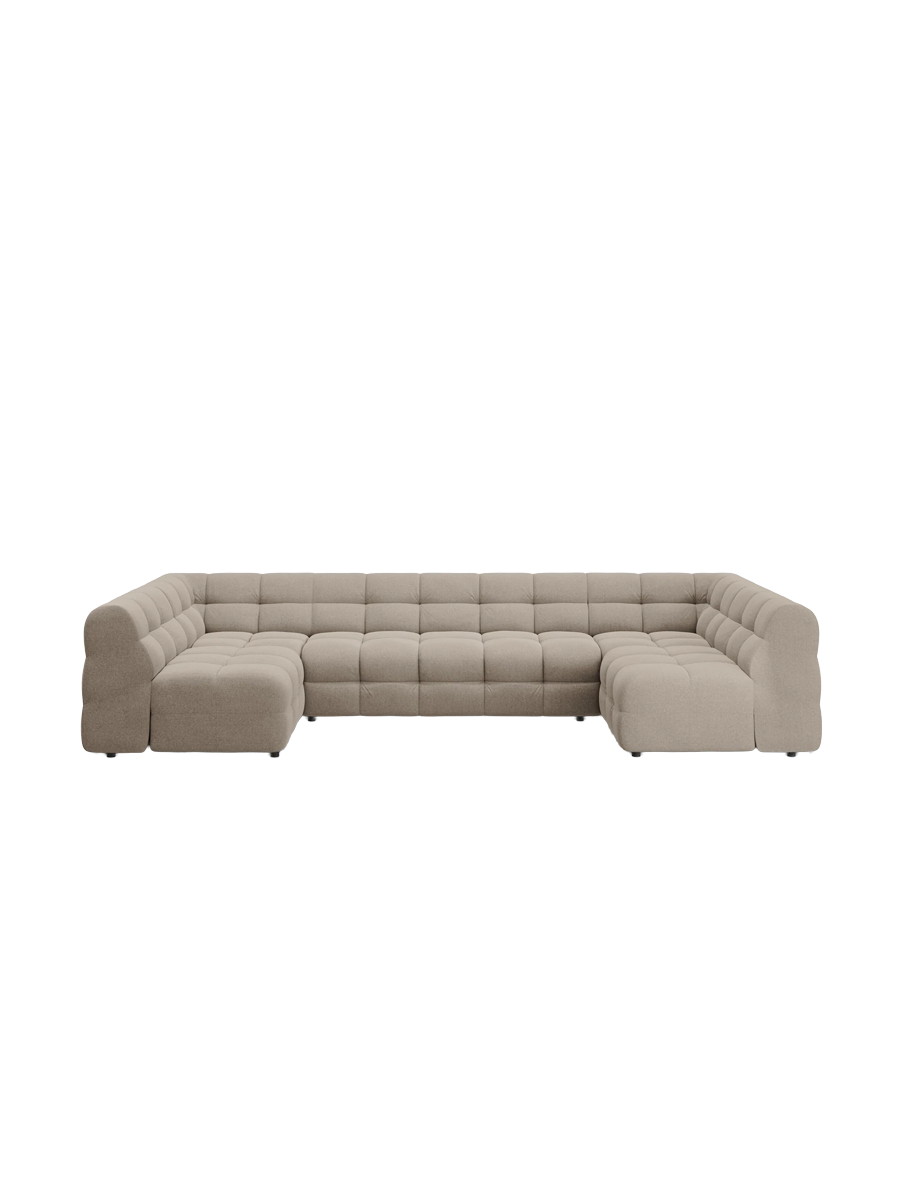 
Design Panorama Sofa „Kendal“ (7-Sitzer) - Strukturstoff Beige dunkel