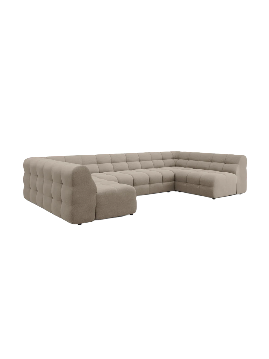 
Design Panorama Sofa „Kendal“ (7-Sitzer) - Strukturstoff Beige dunkel