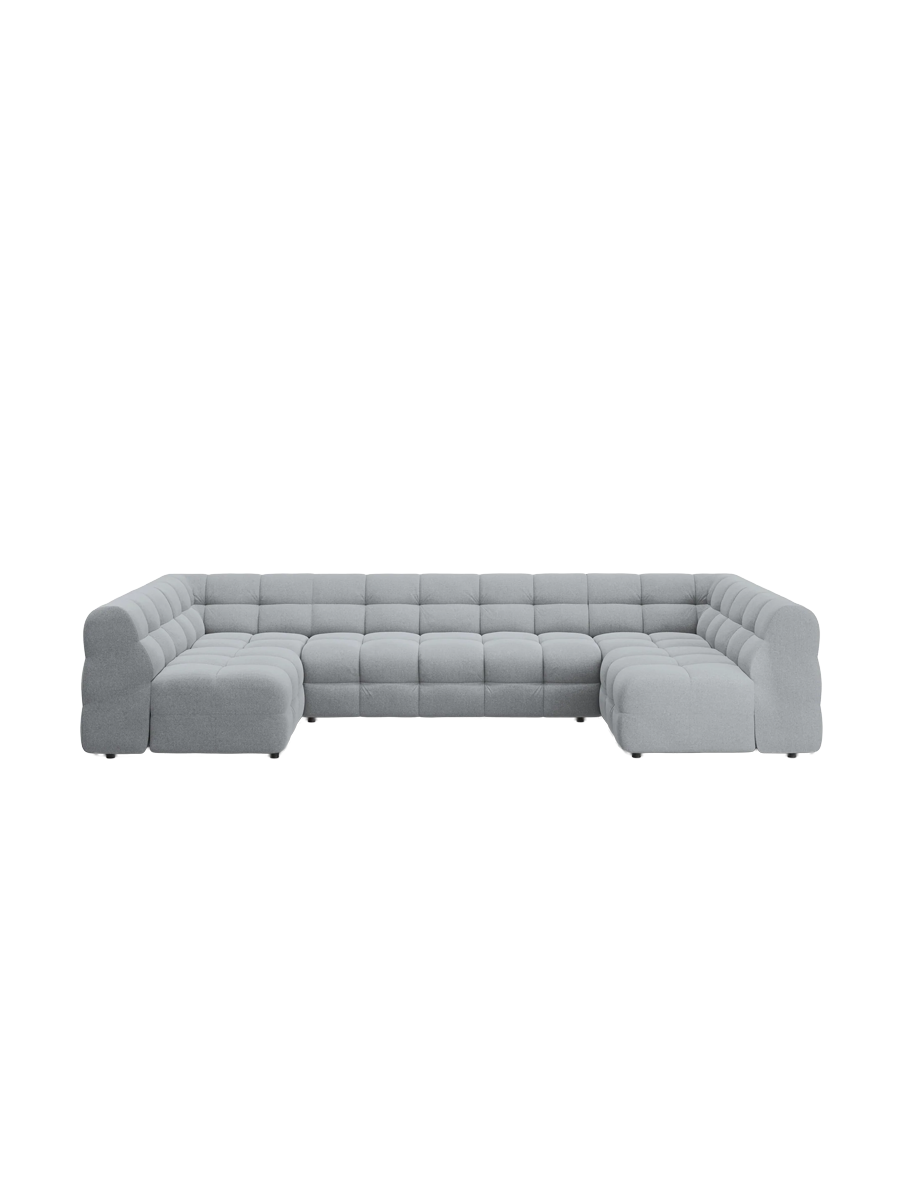 
Design Panorama Sofa „Kendal“ (7-Sitzer) - Strukturstoff Platin