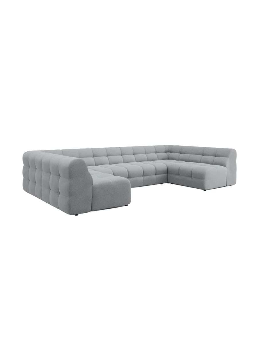 
Design Panorama Sofa „Kendal“ (7-Sitzer) - Strukturstoff Platin