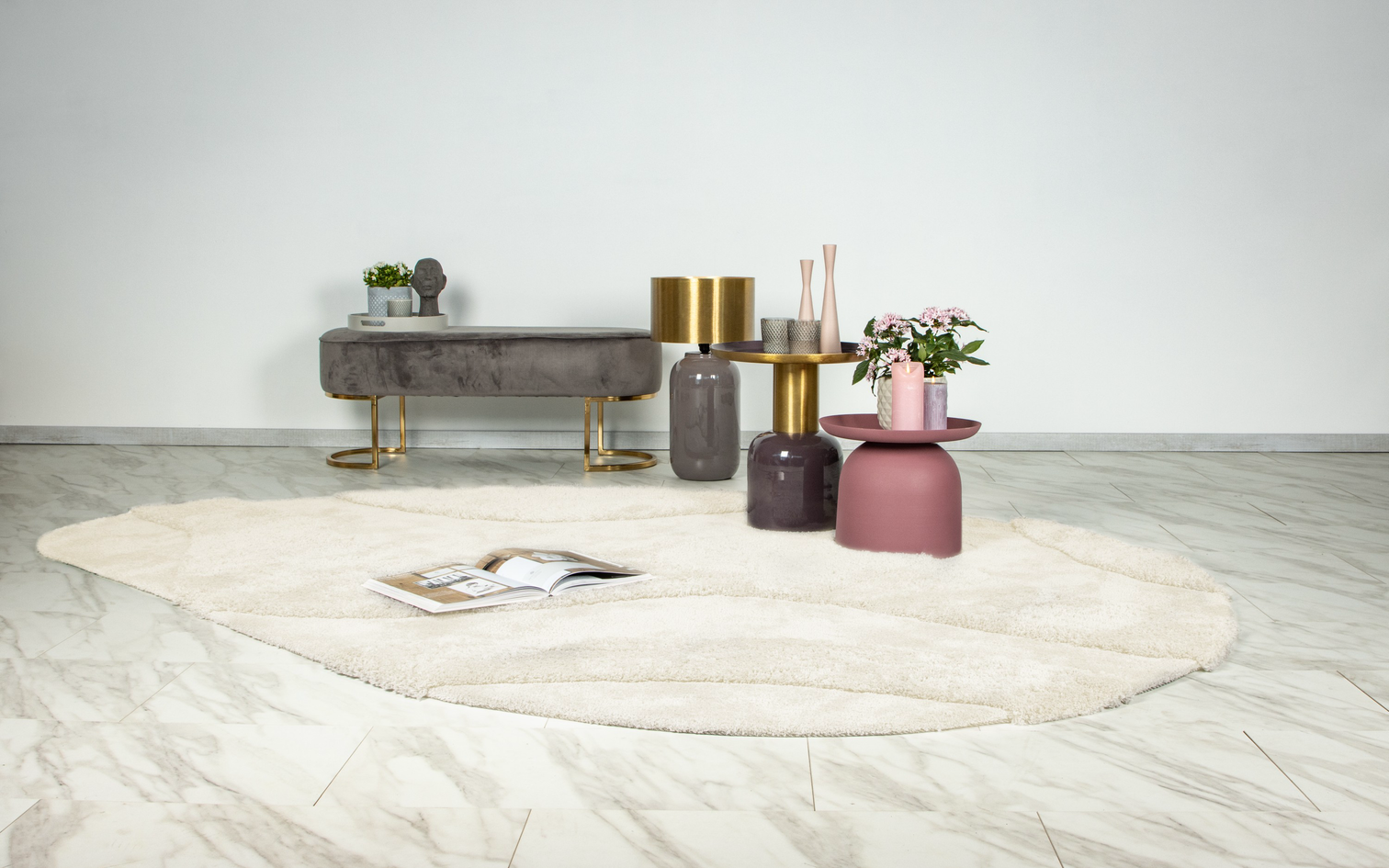 
Tapis asymétrique « Milano 802 » - Ivoire - 160 x 230 cm
