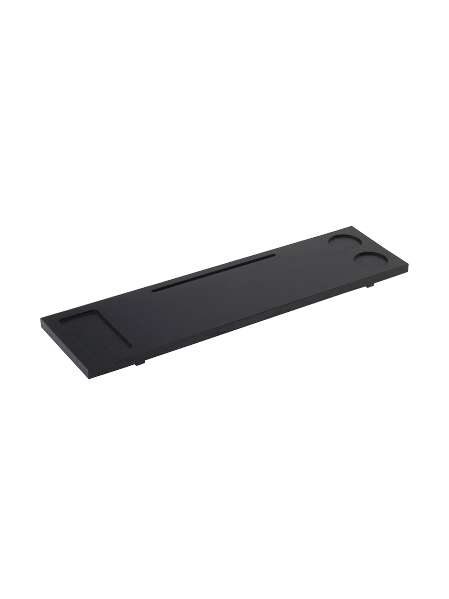 
Handcrafted Premium Bathtub Tray "Mink" Made of Solid Oak, 80 x 22 cm - Black