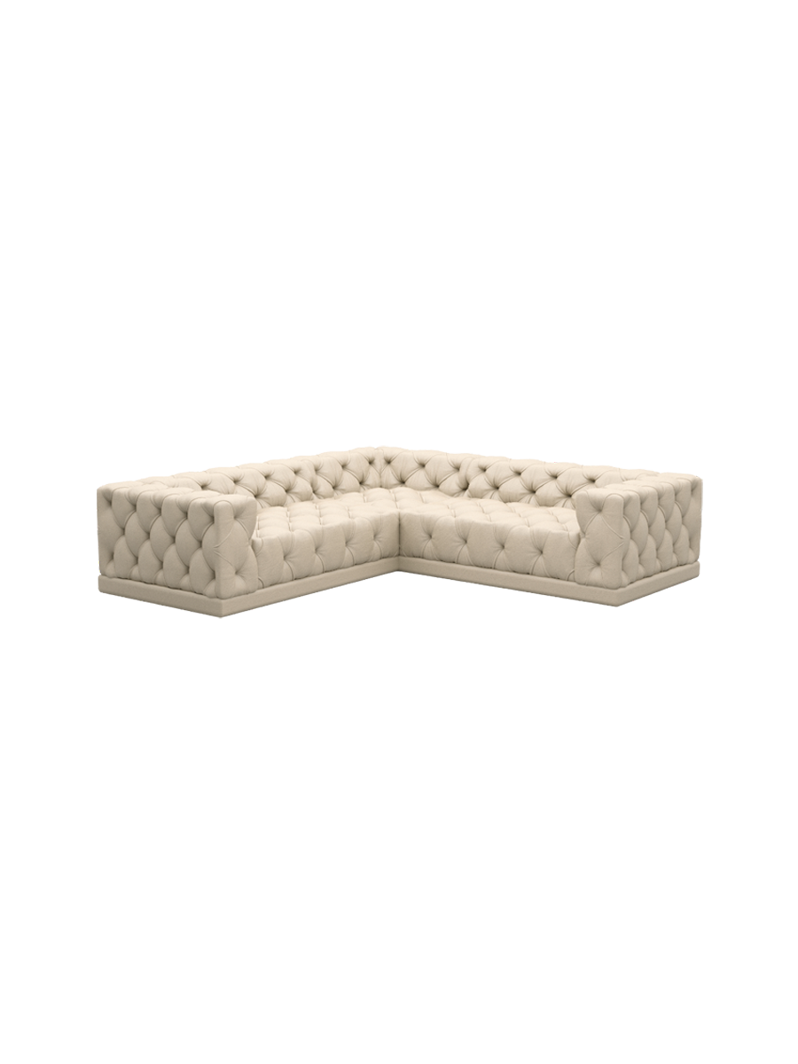 
5-Sitzer Design Echtleder Ecksofa „Malika“ - Echtleder Beige