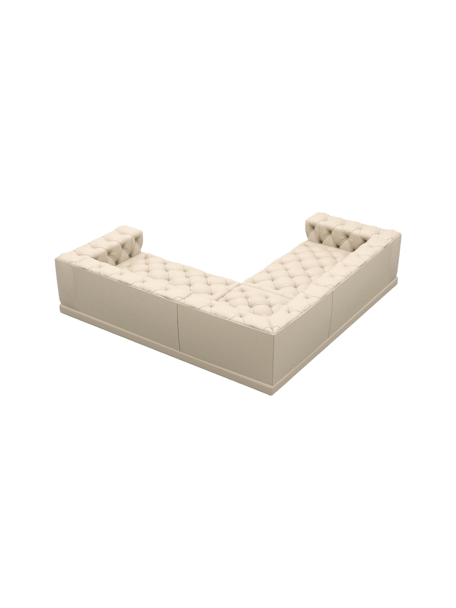 
5-Sitzer Design Echtleder Ecksofa „Malika“ - Echtleder Beige