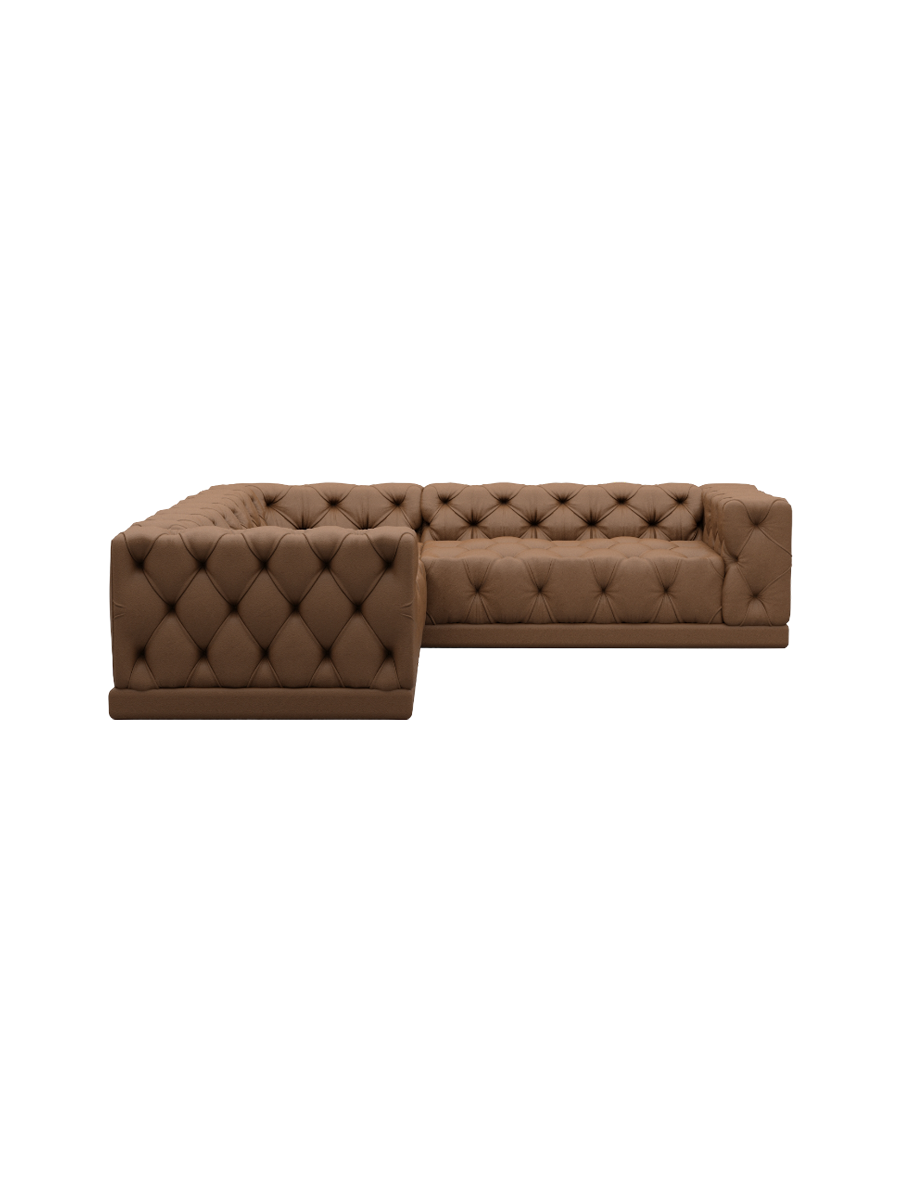 
5-Sitzer Design Echtleder Ecksofa „Malika“ - Echtleder Beige