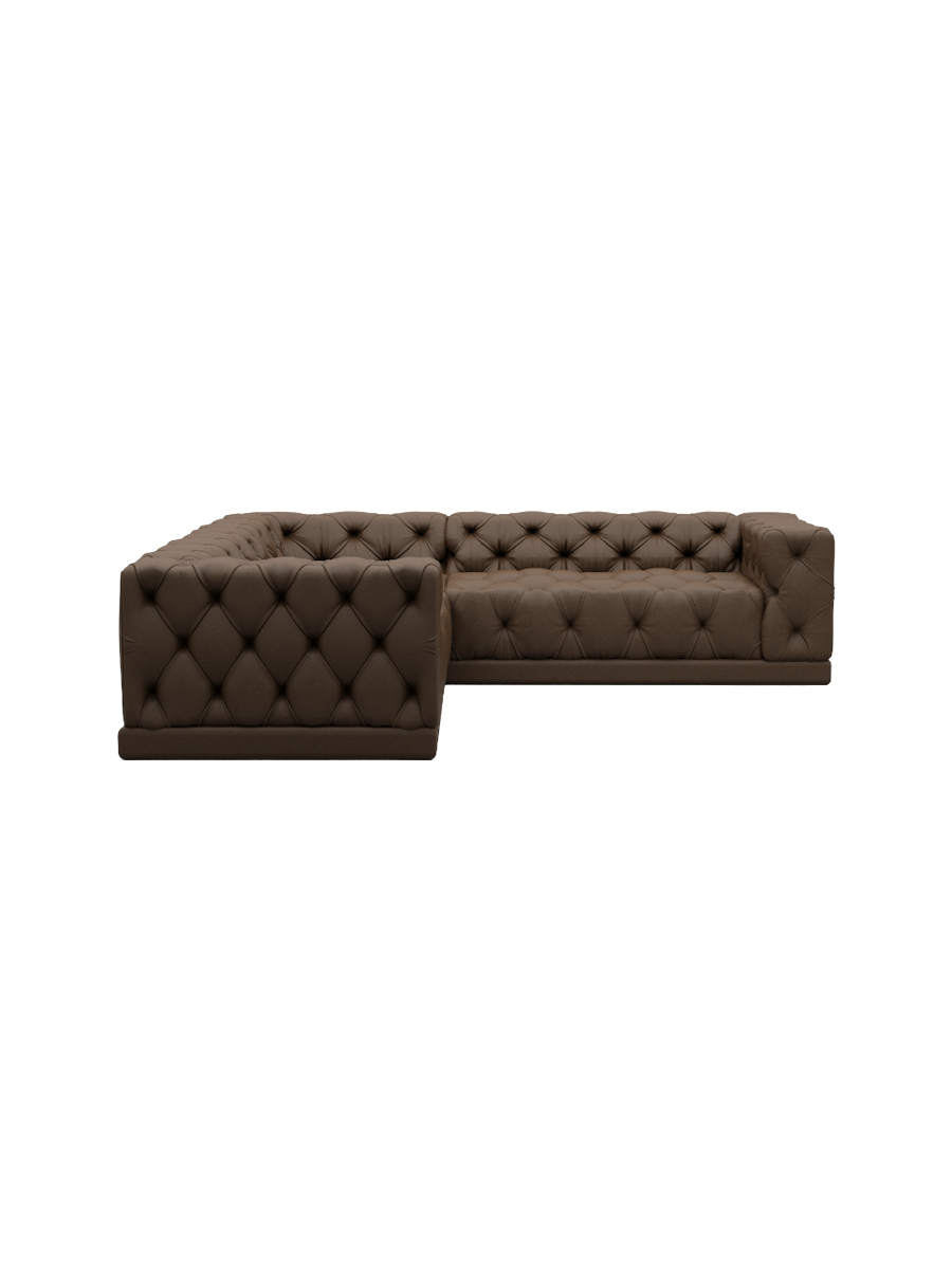 
5-Sitzer Design Echtleder Ecksofa „Malika“ - Echtleder Beige