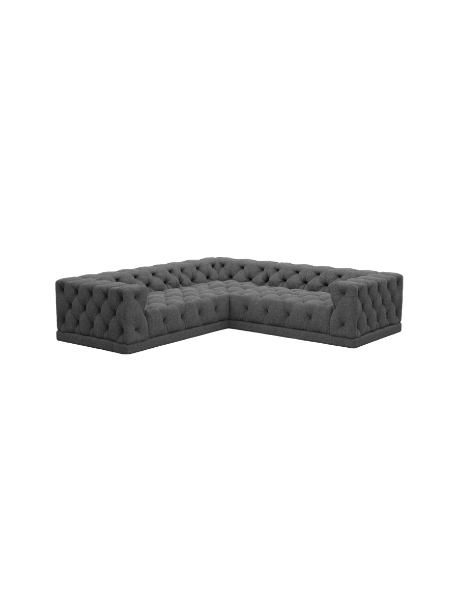 
5-Sitzer Design Ecksofa „Malika“ mit Strukturstoff-Bezug - Strukturstoff Anthrazit