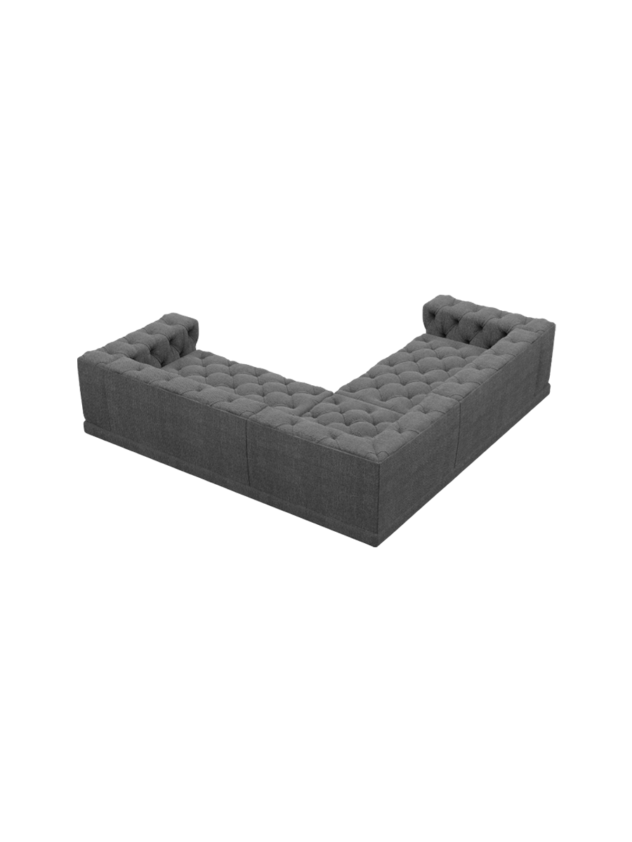 
5-Sitzer Design Ecksofa „Malika“ mit Strukturstoff-Bezug - Strukturstoff Anthrazit