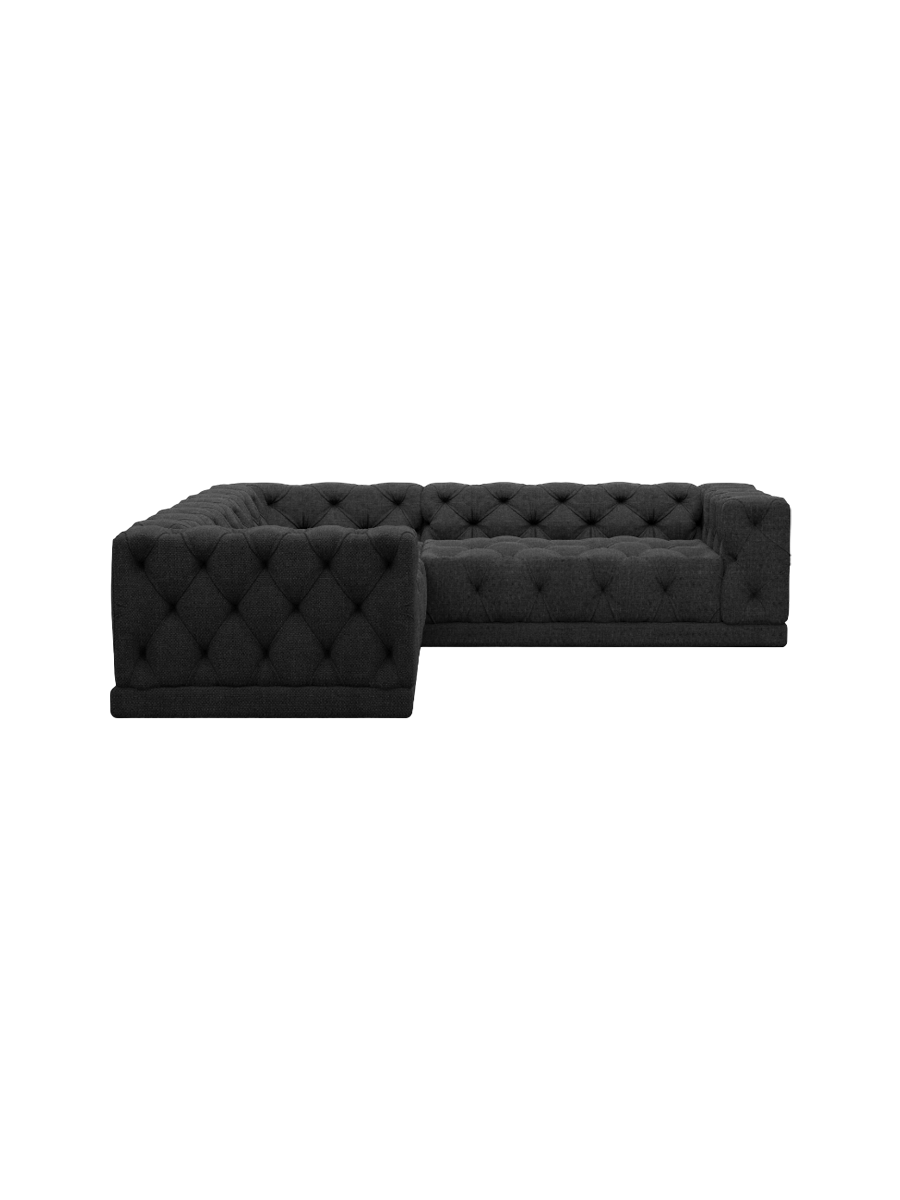 
5-Sitzer Design Ecksofa „Malika“ mit Strukturstoff-Bezug - Strukturstoff Anthrazit