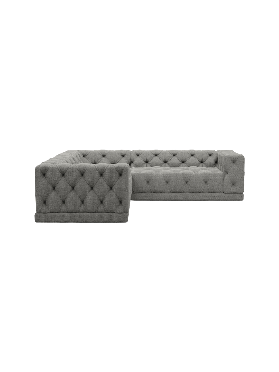 
5-Sitzer Design Ecksofa „Malika“ mit Strukturstoff-Bezug - Strukturstoff Anthrazit