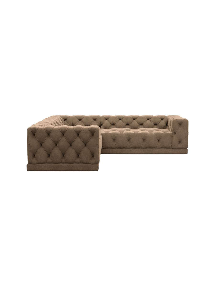 
5-Sitzer Design Ecksofa „Malika“ mit Samtbezug - Samtbezug Königsblau