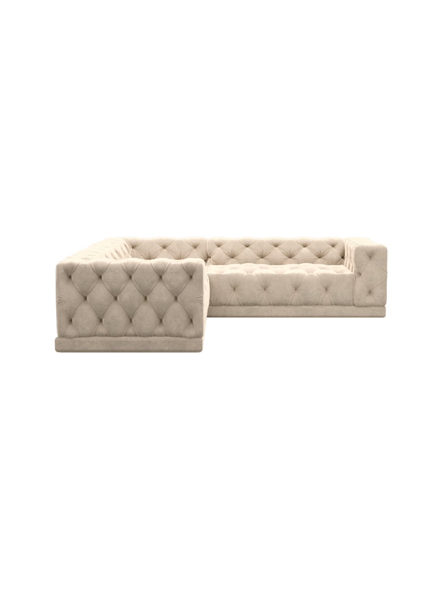 
5-Sitzer Design Ecksofa „Malika“ mit Samtbezug - Samtbezug Königsblau