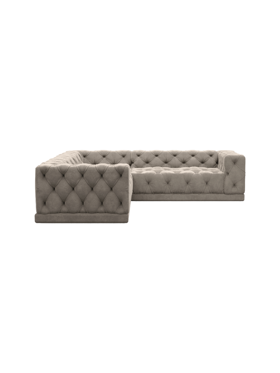 
5-Sitzer Design Ecksofa „Malika“ mit Samtbezug - Samtbezug Königsblau