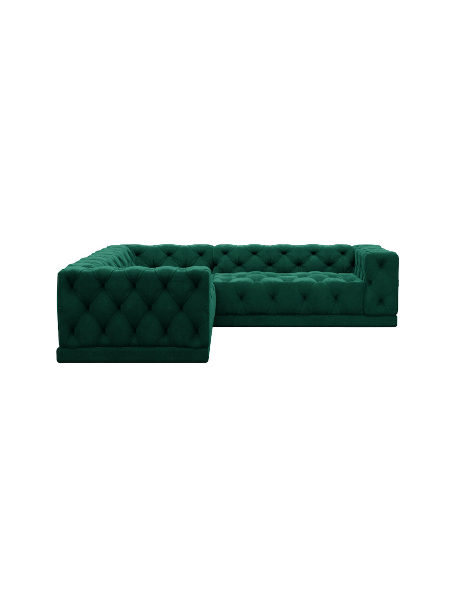 
5-Sitzer Design Ecksofa „Malika“ mit Samtbezug - Samtbezug Königsblau
