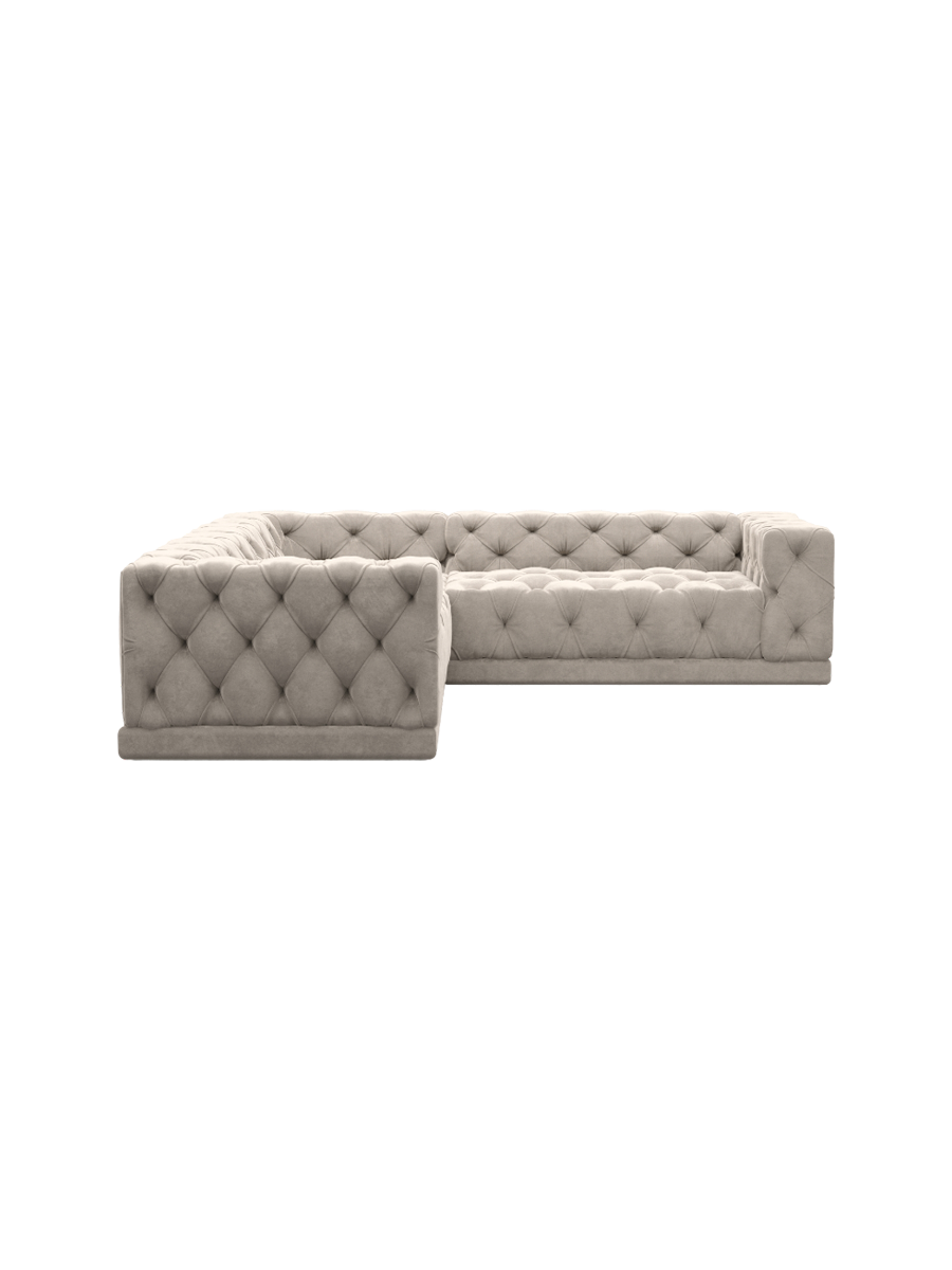 
5-Sitzer Design Ecksofa „Malika“ mit Samtbezug - Samtbezug Königsblau