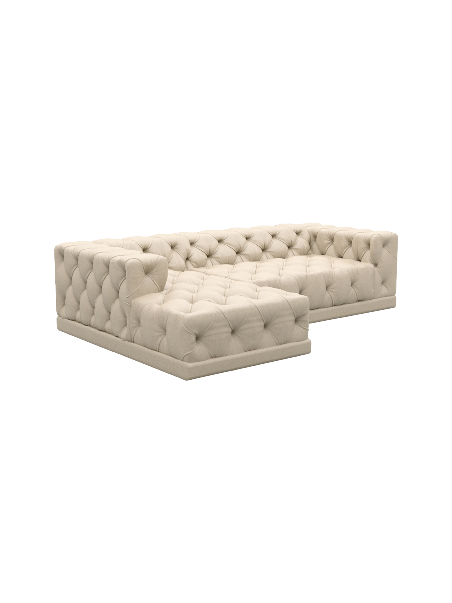 
4-Sitzer Design Echtleder Ecksofa „Malika“ - Echtleder Beige / Eckteil links