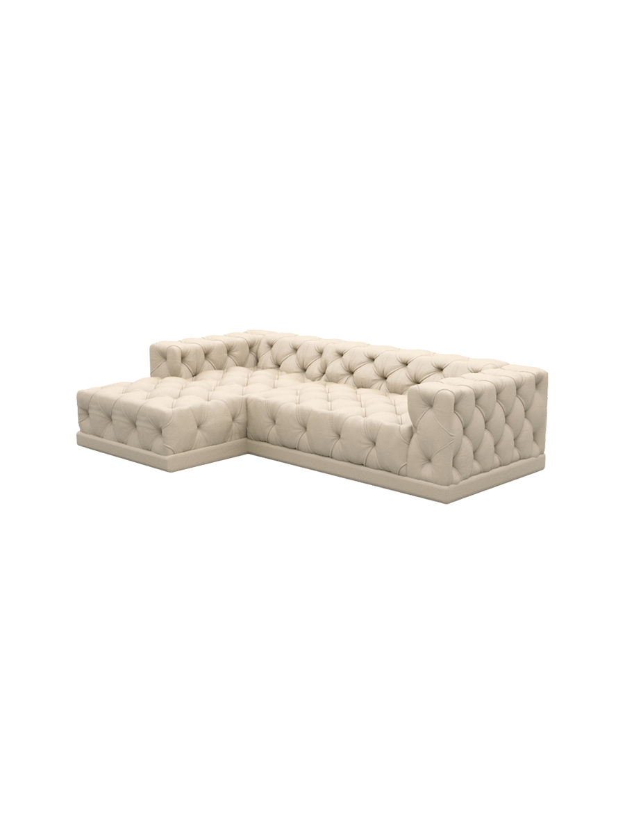 
4-Sitzer Design Echtleder Ecksofa „Malika“ - Echtleder Beige / Eckteil links