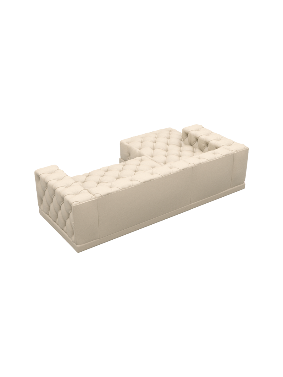 
4-Sitzer Design Echtleder Ecksofa „Malika“ - Echtleder Beige / Eckteil links