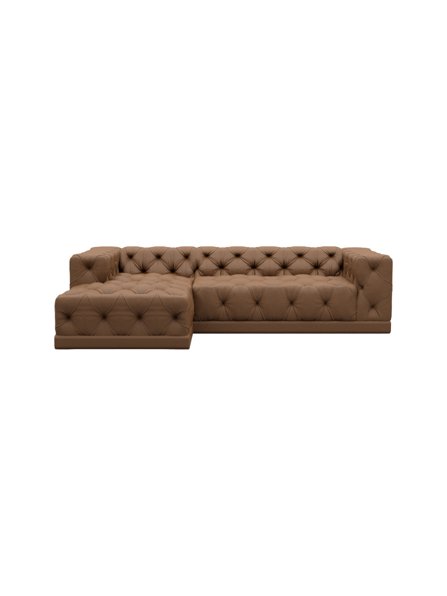 
4-Sitzer Design Echtleder Ecksofa „Malika“ - Echtleder Beige / Eckteil links