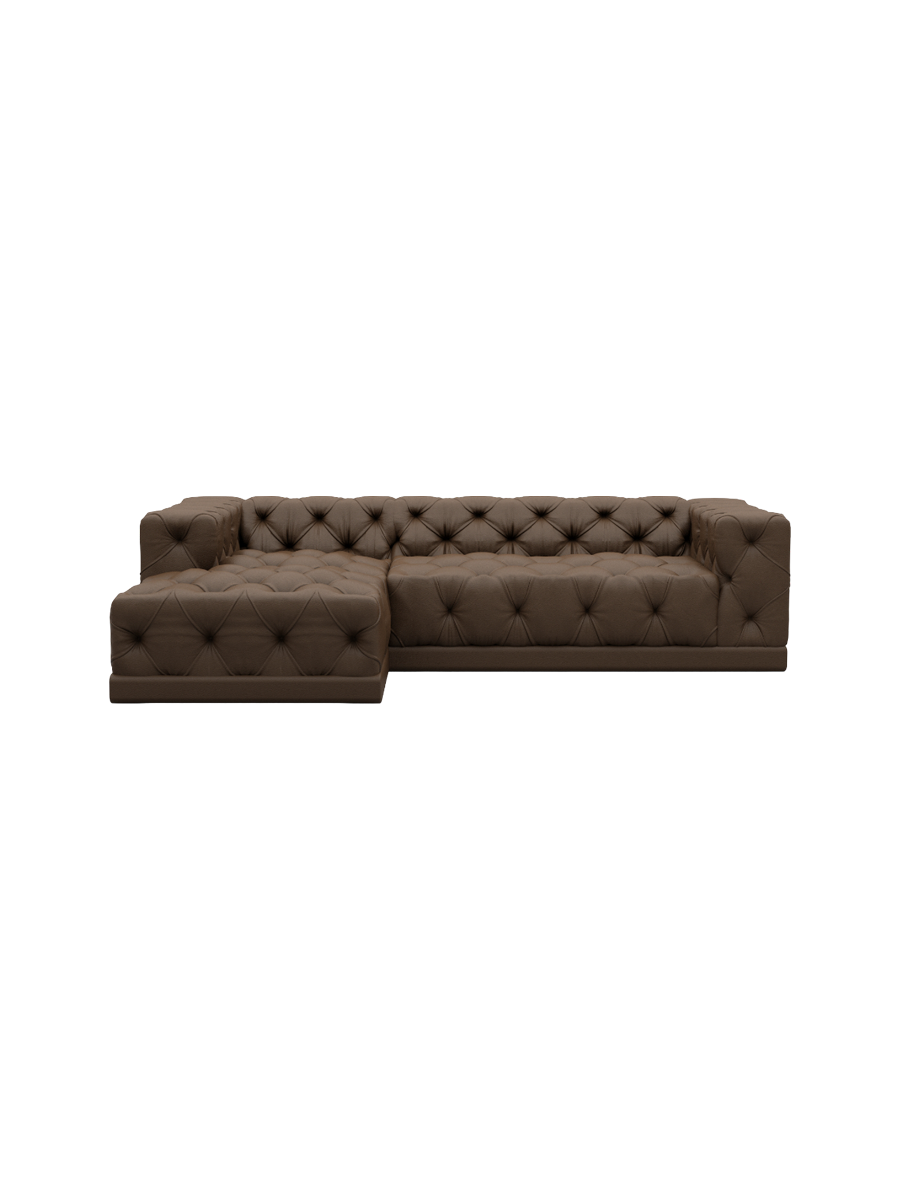 
4-Sitzer Design Echtleder Ecksofa „Malika“ - Echtleder Beige / Eckteil links