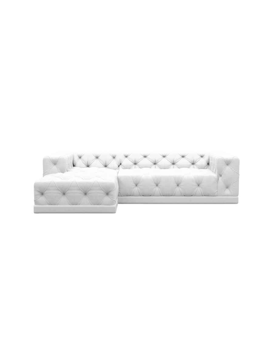 
4-Sitzer Design Echtleder Ecksofa „Malika“ - Echtleder Beige / Eckteil links