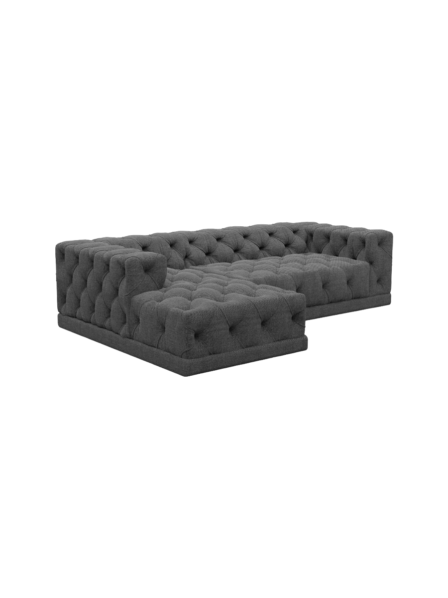
4-Sitzer Design Ecksofa „Malika“ mit Strukturstoff-Bezug - Strukturstoff Anthrazit / Eckteil links