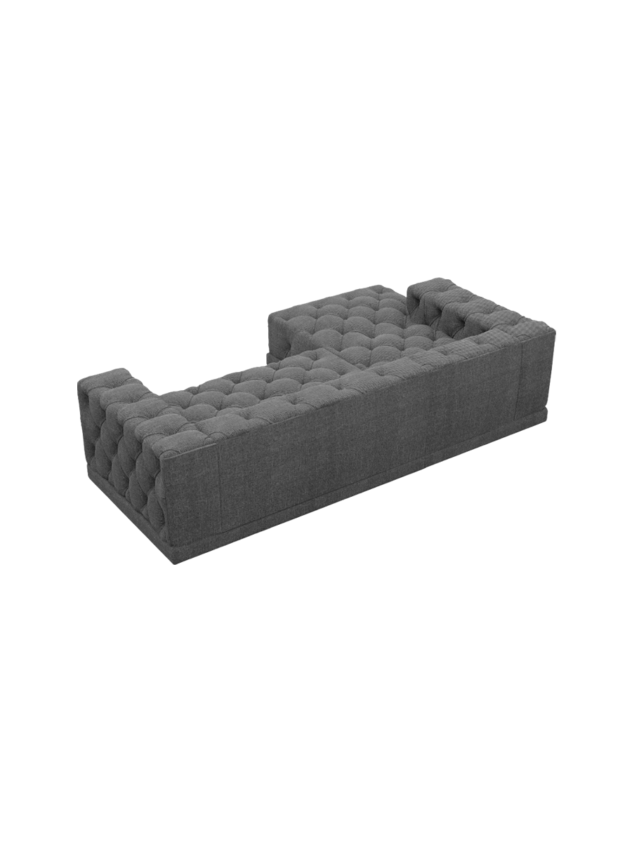 
4-Sitzer Design Ecksofa „Malika“ mit Strukturstoff-Bezug - Strukturstoff Anthrazit / Eckteil links