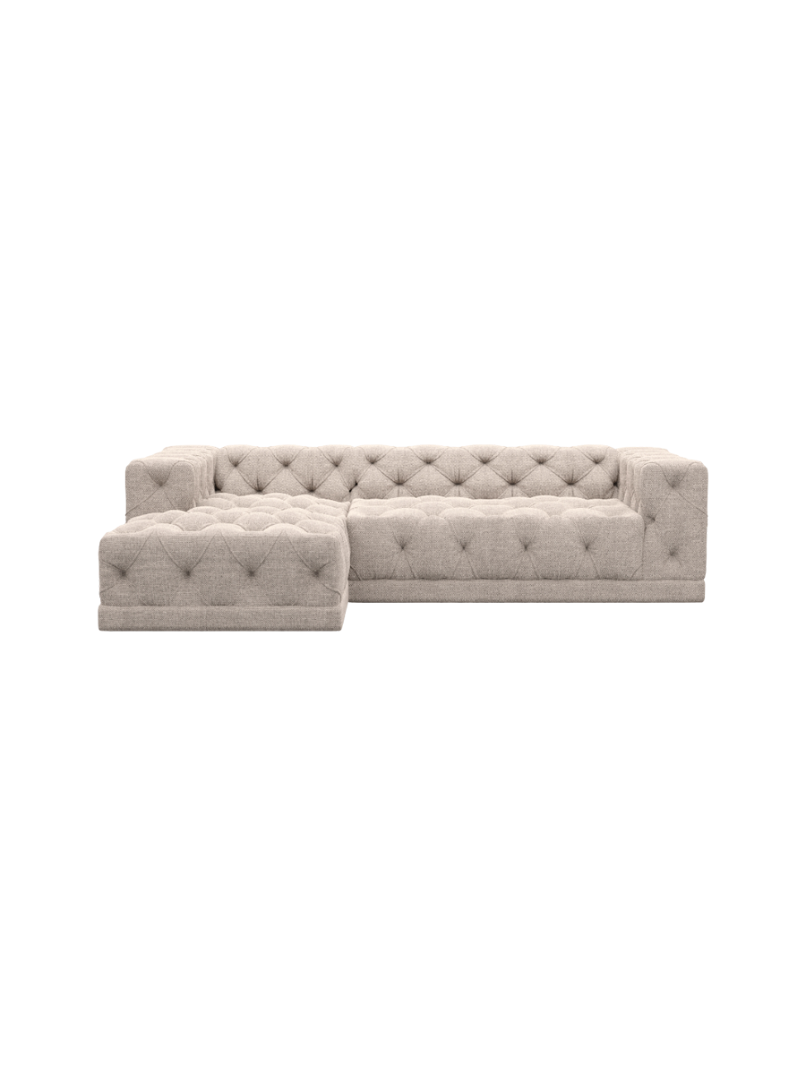 
4-Sitzer Design Ecksofa „Malika“ mit Strukturstoff-Bezug - Strukturstoff Anthrazit / Eckteil links