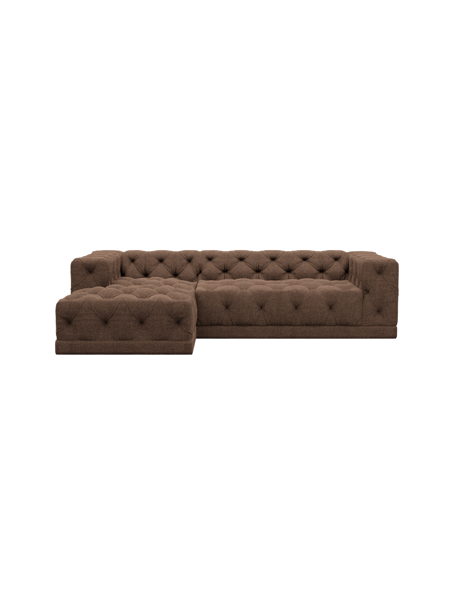 
4-Sitzer Design Ecksofa „Malika“ mit Strukturstoff-Bezug - Strukturstoff Anthrazit / Eckteil links