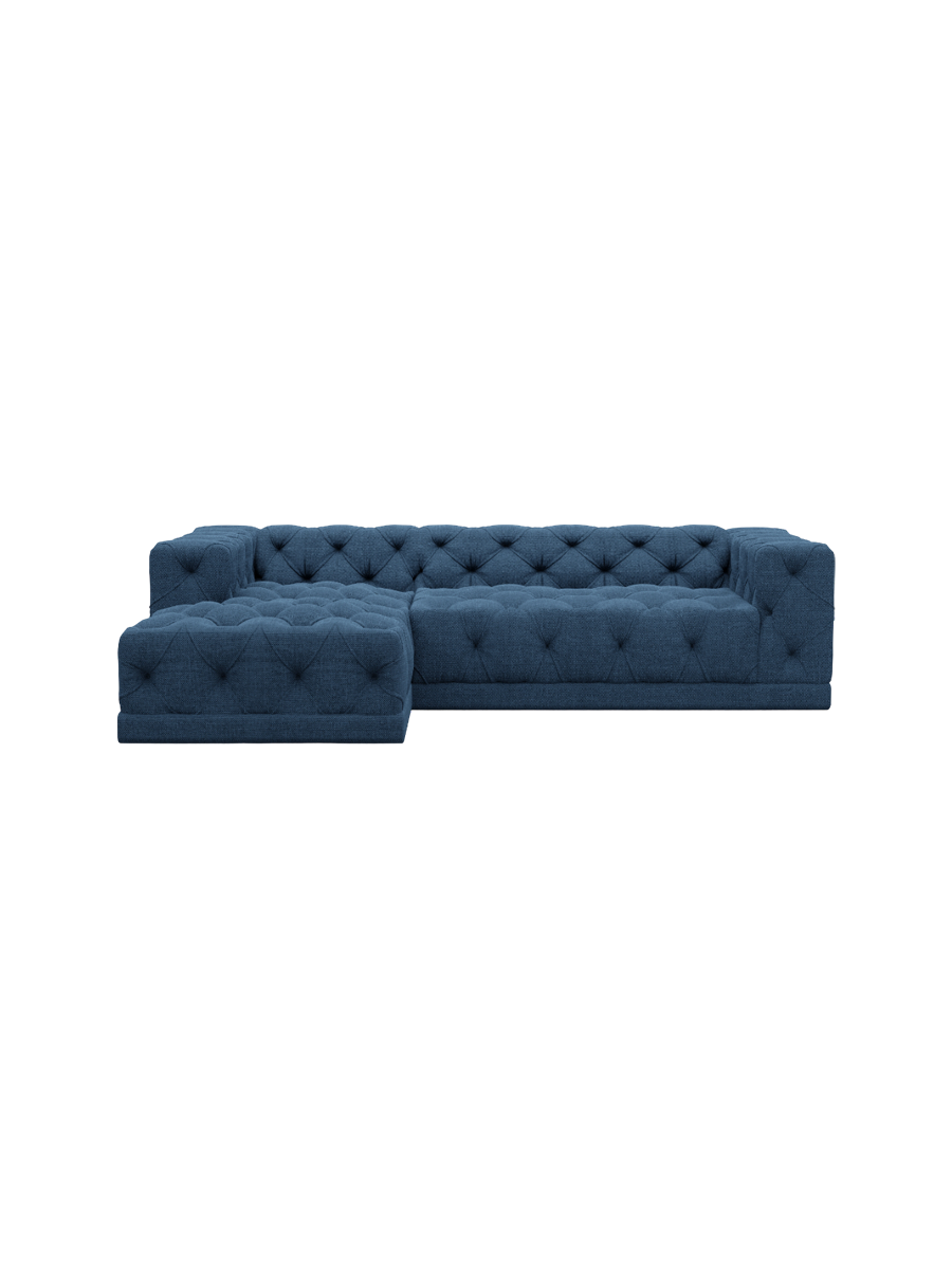 
4-Sitzer Design Ecksofa „Malika“ mit Strukturstoff-Bezug - Strukturstoff Anthrazit / Eckteil links