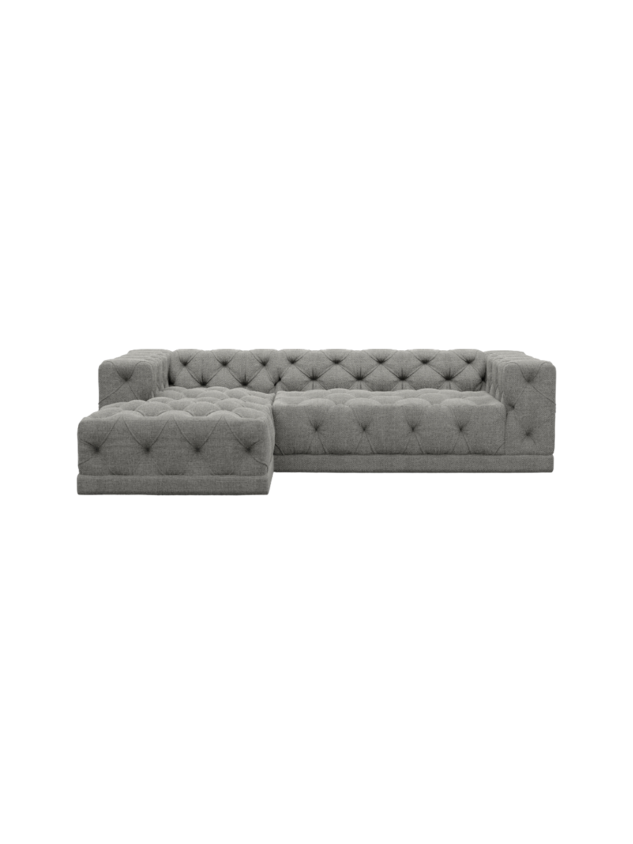 
4-Sitzer Design Ecksofa „Malika“ mit Strukturstoff-Bezug - Strukturstoff Anthrazit / Eckteil links