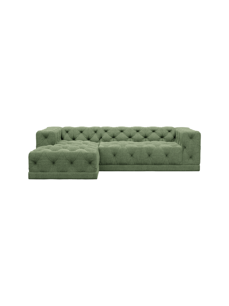 
4-Sitzer Design Ecksofa „Malika“ mit Strukturstoff-Bezug - Strukturstoff Anthrazit / Eckteil links